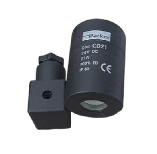 Bobina p/ V�lvula Solen�ide 12VDC 21W IP65 CD21 12VDC PG Redonda 304592 - Parker